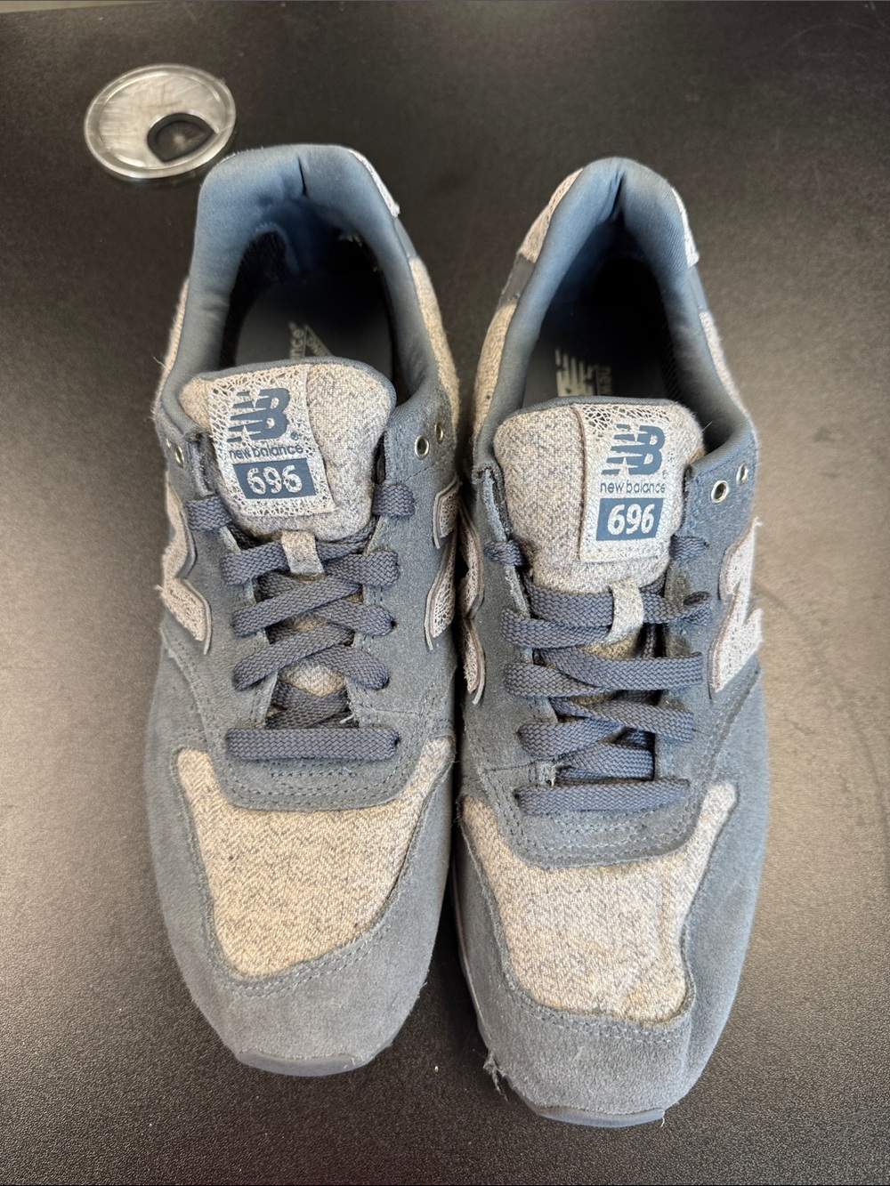 New Balance 696 Gray Suede & Heather Textile Sneakers
